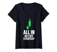 Damen Daytrader-Meme Stonks Life Diamond übergibt Charts über Mädels T-Shirt mit V-Ausschnitt
