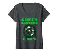 Damen DC Comics Green Lantern Corps 70er Jahre Pop Art Graffiti Ring Drip T-Shirt mit V-Ausschnitt