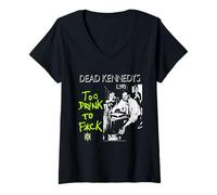 Damen Dead Kennedys Too Drunk to F^k Vintage Punk Rock Band T-Shirt mit V-Ausschnitt
