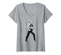 Damen Debbie Harry Blondie Ära paralleler Linien 1978 Allan Ballard T-Shirt mit V-Ausschnitt