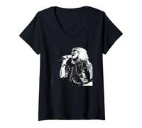 Damen Debbie Harry Blondie Eat to The Beat Era Tournee 1980 T-Shirt mit V-Ausschnitt