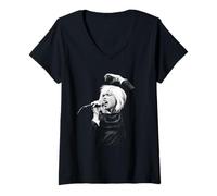 Damen Debbie Harry Blondie Live von Simon Fowler T-Shirt mit V-Ausschnitt