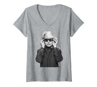 Damen Debbie Harry Blondie New Wave Pop Sänger von Allan Ballard T-Shirt mit V-Ausschnitt