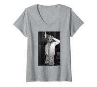 Damen Debbie Harry Blondie nimmt Martyn Goddard in NYC auf T-Shirt mit V-Ausschnitt