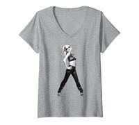 Damen Debbie Harry Parallel Lines Era Blondie von Allan Ballard T-Shirt mit V-Ausschnitt