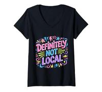 Damen Definitely Not Local Touristenmemes Outsider |- T-Shirt mit V-Ausschnitt