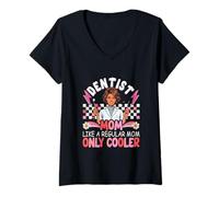 Damen Dentist Mom Definition Regular Mom Only Cooler Mother's Day T-Shirt mit V-Ausschnitt
