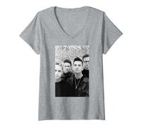 Damen Depeche Mode Violator Era Portrait von AJ Barratt T-Shirt mit V-Ausschnitt