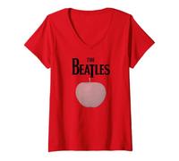 Damen Der Beatles-Apfel T-Shirt mit V-Ausschnitt