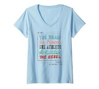 Damen Der Frühstücksclub Das Gehirn Die Prinzessin Die Rebellin T-Shirt mit V-Ausschnitt