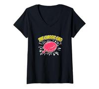 Damen Der Klassische Gag Aprilscherz Prankster Humor Streich Joker T-Shirt mit V-Ausschnitt