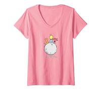 Damen Der kleine Prinz T-Shirt mit V-Ausschnitt, Rosa, XXL