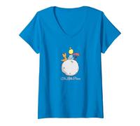 Damen Der kleine Prinz T-Shirt mit V-Ausschnitt, Saphir, XXL