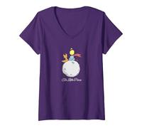 Damen Der kleine Prinz T-Shirt mit V-Ausschnitt, Violett, XL