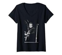 Damen Die amerikanische Songwriting-Legende Johnny Cash Live Andy Willsher T-Shirt mit V-Ausschnitt