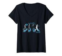 Damen Die Beatles Abbey Road Street Blues T-Shirt mit V-Ausschnitt