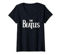 Damen Die Beatles - Klassisches Logo T-Shirt mit V-Ausschnitt
