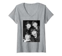 Damen Die Beatles Paul McCartney Ringo George John Lennon 1963 T-Shirt mit V-Ausschnitt