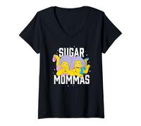 Damen Die Simpsons Sugar Mommas Patty und Selma T-Shirt mit V-Ausschnitt