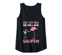 Damen Die Tut Nix Die Will Nur Saufen Flamingo Suff Alkohol Party Tank Top