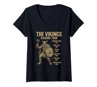 Damen Die Vikings Raiding Tour - Geschichte im Rückblick T-Shirt mit V-Ausschnitt