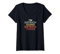 Damen Dietrich Name Dietrich Personalized Name First Given T-Shirt mit V-Ausschnitt