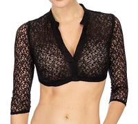 Damen Dirndlbluse Spitze Trachten Dirndlbluse Kurzarm Oktoberfest Dirndlblusen Halbarm Tracht Bluse Schwarz/Weiß, S-5XL