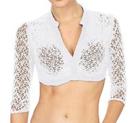 Damen Dirndlbluse Spitze weiß Elegante Kurzarm Stretch Dirndl Bluse Trachtenbluse für Oktoberfest Dirndl Bluse Spitzenweste Spitzenbluse für Oktoberfest