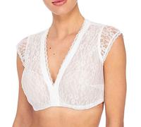 Damen Dirndlbluse Spitze weiß Elegante Kurzarm Stretch Dirndl Bluse Trachtenbluse für Oktoberfest Dirndl Bluse Spitzenweste Spitzenbluse für Oktoberfest