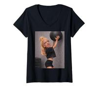 Damen Disgusted FACE Meme DOLL Babe X Only Gym Baby Love Fans T-Shirt mit V-Ausschnitt