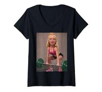 Damen Disgusted FACE Meme DOLL Babe X Only Gym Baby Love Fans T-Shirt mit V-Ausschnitt