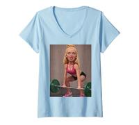 Damen Disgusted FACE Meme DOLL Babe X Only Gym Baby Love Fans T-Shirt mit V-Ausschnitt