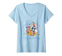 Damen Disney 100 Magical Days of Teaching 100th Day School Teacher T-Shirt mit V-Ausschnitt
