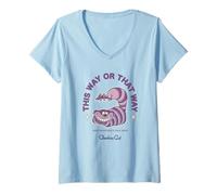 Damen Disney Alice In Wonderland Cheshire Cat Everyones Mad T-Shirt mit V-Ausschnitt