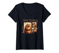 Damen Disney and Pixar's Hoppers King George King of The Beavers T-Shirt mit V-Ausschnitt