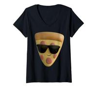 Damen Disney and Pixar's Toy Story 5 Pizza with Sunglasses Cool T-Shirt mit V-Ausschnitt