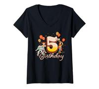 Damen Disney and Pixar's Toy Story 5th Birthday Woody Jessie Buzz T-Shirt mit V-Ausschnitt