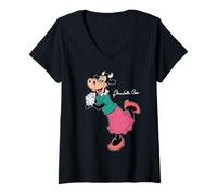 Damen Disney Clarabelle Cow Retro Character Pose Trip Matching T-Shirt mit V-Ausschnitt