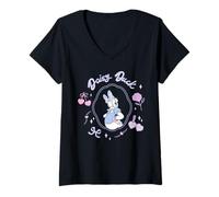 Damen Disney Daisy Duck Love Always Locket Coquette Style T-Shirt mit V-Ausschnitt