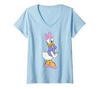 Damen Disney Daisy Duck Traditional Pose T-Shirt mit V-Ausschnitt