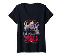Damen Disney Die kleine Meerjungfrau Ursula T-Shirt mit V-Ausschnitt