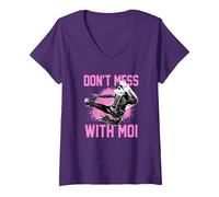 Damen Disney Die Muppets Miss Piggy Leg dich nicht mit mir an T-Shirt mit V-Ausschnitt, Violett, XXL
