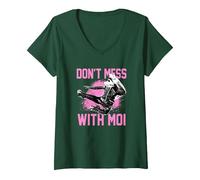 Damen Disney Die Muppets Miss Piggy Leg dich nicht mit mir an T-Shirt mit V-Ausschnitt, Waldgrün, L