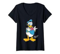 Damen Disney Donald Duck Retro Character Proud Pose Trip Matching T-Shirt mit V-Ausschnitt