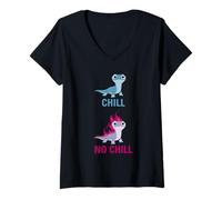 Damen Disney Frozen 2 Salamander Chill vs No Chill T-Shirt mit V-Ausschnitt