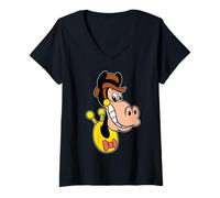 Damen Disney Horace Horse Big Face Retro Character Trip Matching T-Shirt mit V-Ausschnitt