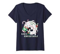 Damen Disney It's Beginning to Look a Latte Like Christmas Coffee T-Shirt mit V-Ausschnitt