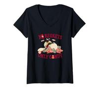 Damen Disney Lilo & Stitch No Regrets Only Candy Halloween T-Shirt mit V-Ausschnitt
