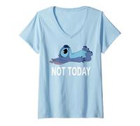 Damen Disney Lilo & Stitch Not Today Stitch T-Shirt mit V-Ausschnitt