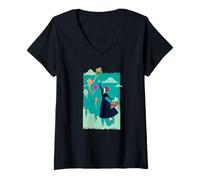 Damen Disney Mary Poppins Returns Kites in the Sky T-Shirt mit V-Ausschnitt
